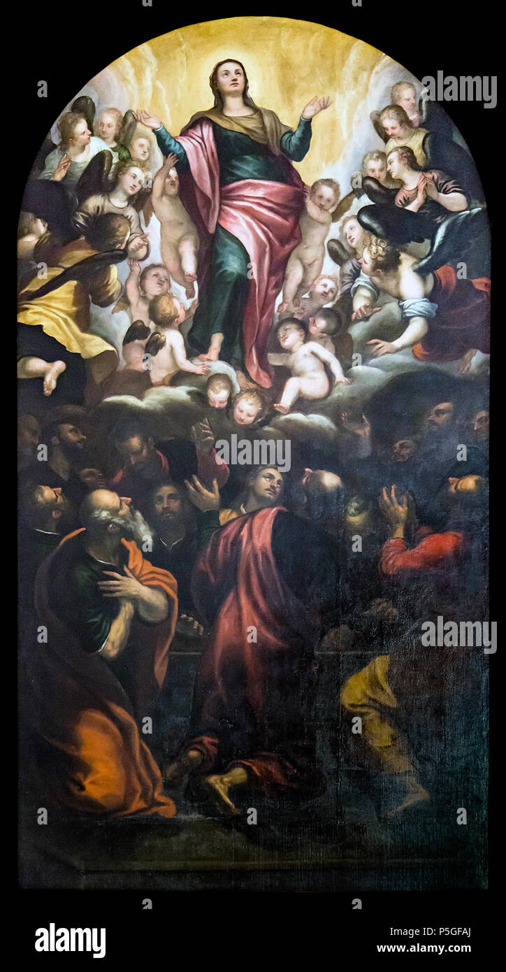 N/D N/A. N/A 282 Cathédrale (Vicenza) - Intérieur - Adorazione della Vergine con gli Angeli di Alessandro Maganza Banque D'Images