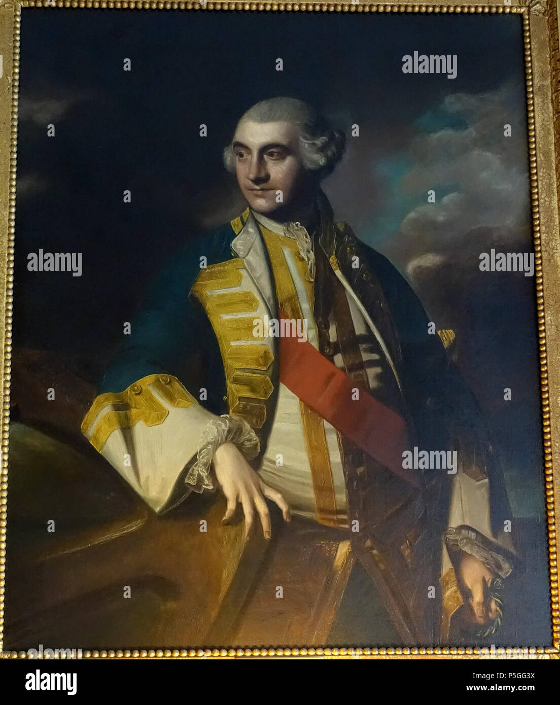 N/A. Anglais : peinture sur l'affichage à Shugborough Hall - Staffordshire, Angleterre. 13 juin 2016, 06:25:28. Daderot 61 l'amiral Sir Charles Saunders, après Joshua Reynolds, 1931 copie de l'original, 1765 huile sur toile - Shugborough Hall - Staffordshire, Angleterre - DSC00068 Banque D'Images