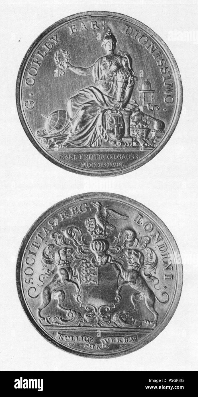 272 Carl Friedrich Gauß, Copley-Medaille, 1838 Photo Stock - Alamy
