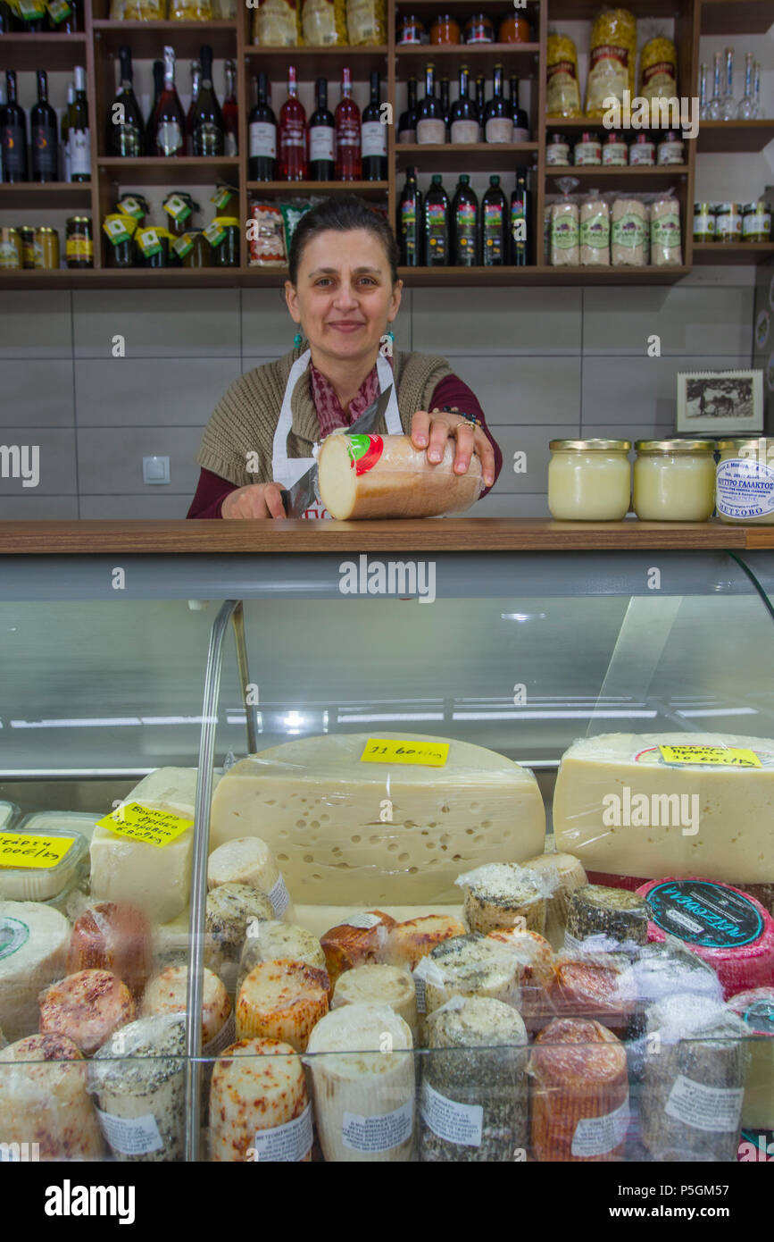 L'Europe, la Grèce, l'Épire, Ioannina, ville, magasins, marché, ancienne, traditionnelle, de produits, de, Metsovo, Buba, nourriture, shop Banque D'Images