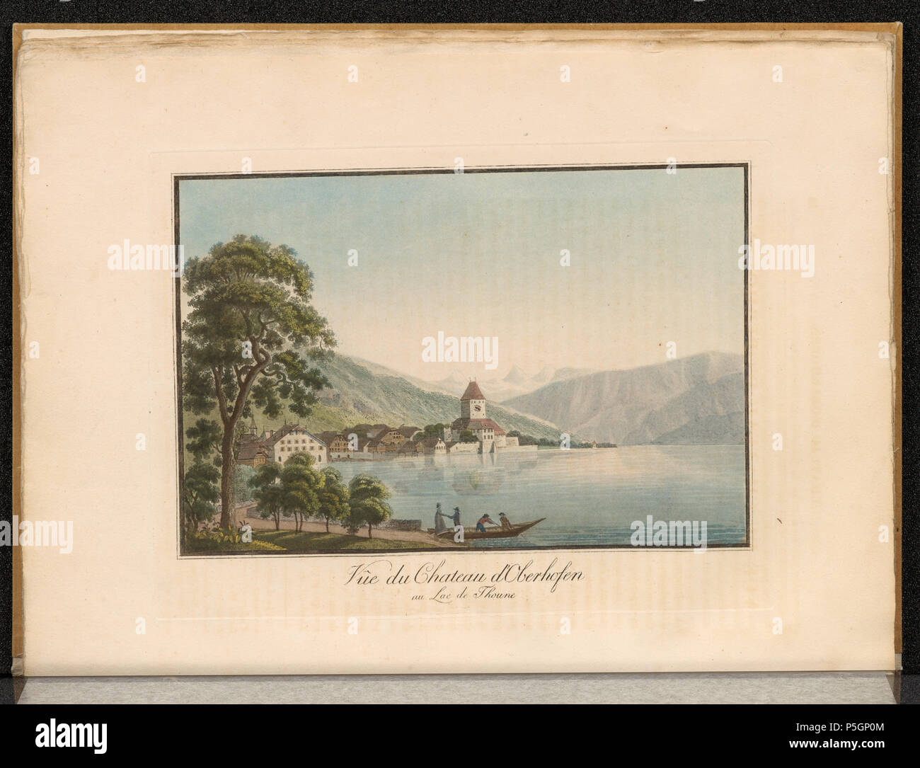 Distance hyperfocale : 0312 CH-NB - Vûe du château d'Oberhofen au lac de Thoune - collection Gugelmann - GS-GUGE-203-52 Banque D'Images Distance hyperfocale : 0312 CH-NB - Vûe du château d'Oberhofen au lac de Thoune - collection Gugelmann - GS-GUGE-203-52 Banque D'Images