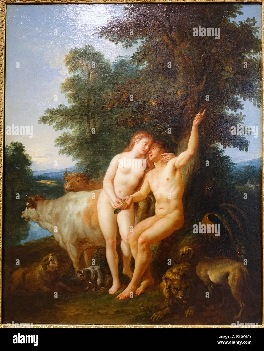 N/A. Anglais : Exposition dans le Dallas Museum of Art, Dallas, Texas, USA. 7 mai 2017, 17:45:38. 58 Daderot Adam et Eve, par Jean Francois de Troy, Français, 1718, huile sur toile - Dallas Museum of Art - DSC05223 Banque D'Images