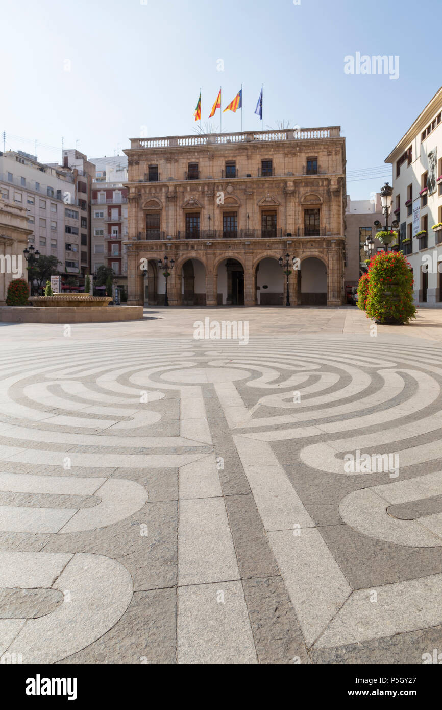 Vue d'un bâtiment officiel en Castellón de la Plana, Espagne Banque D'Images