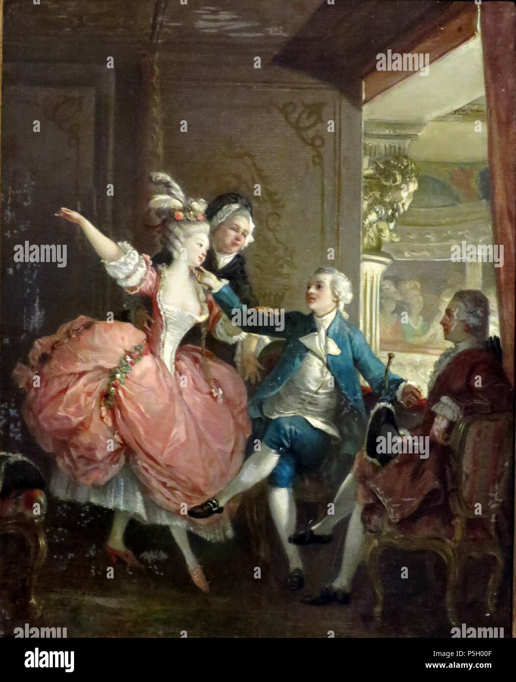Présentation d'un danseur à l'Opéra fin du 18e siècle. N/A 3 'Présentation d'un danseur à l'Opéra', cercle de Jean-Michel Moreau, le jeune Banque D'Images