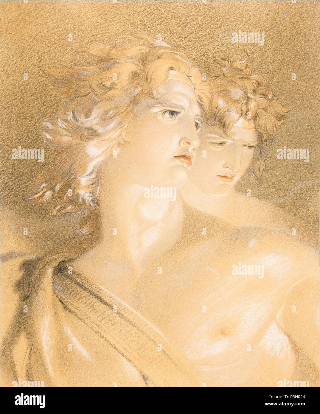 N/A. Anglais : Satan comme l'ange déchu par sir Thomas Lawrence, rouge, noir et blanc de craie, de 245 par 204 mm. . Sir Thomas Lawrence 4 'Satan comme l'ange déchu" par sir Thomas Lawrence, chalk Banque D'Images