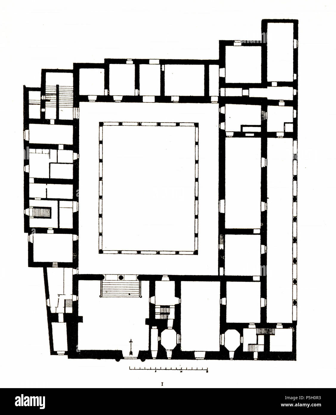 6 006a - Guadalajara Palast der Herzöge von de los Infantados - Grundriss Banque D'Images