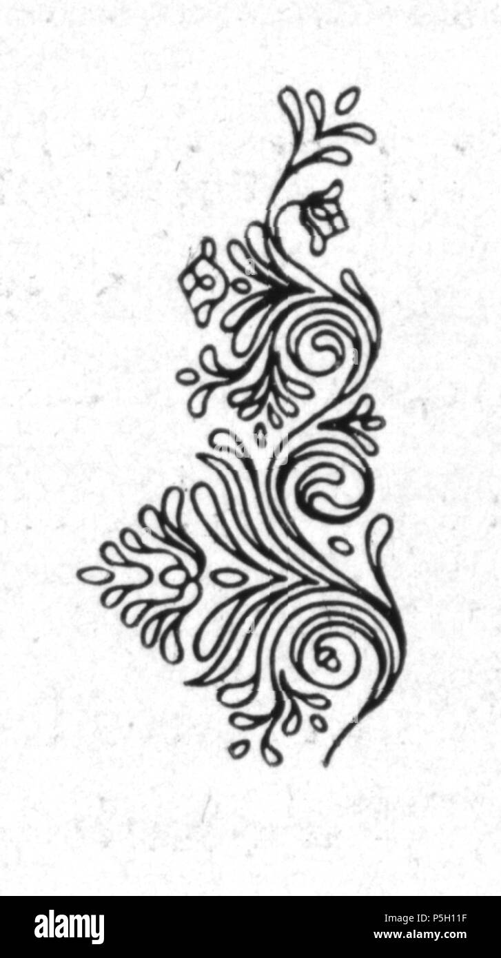 7 010h Eckbloamen Ausnähmuster - für Lederhosen aus der Werkstatt des Lederhosenmachers Pölzer à Aussee 1840 Banque D'Images