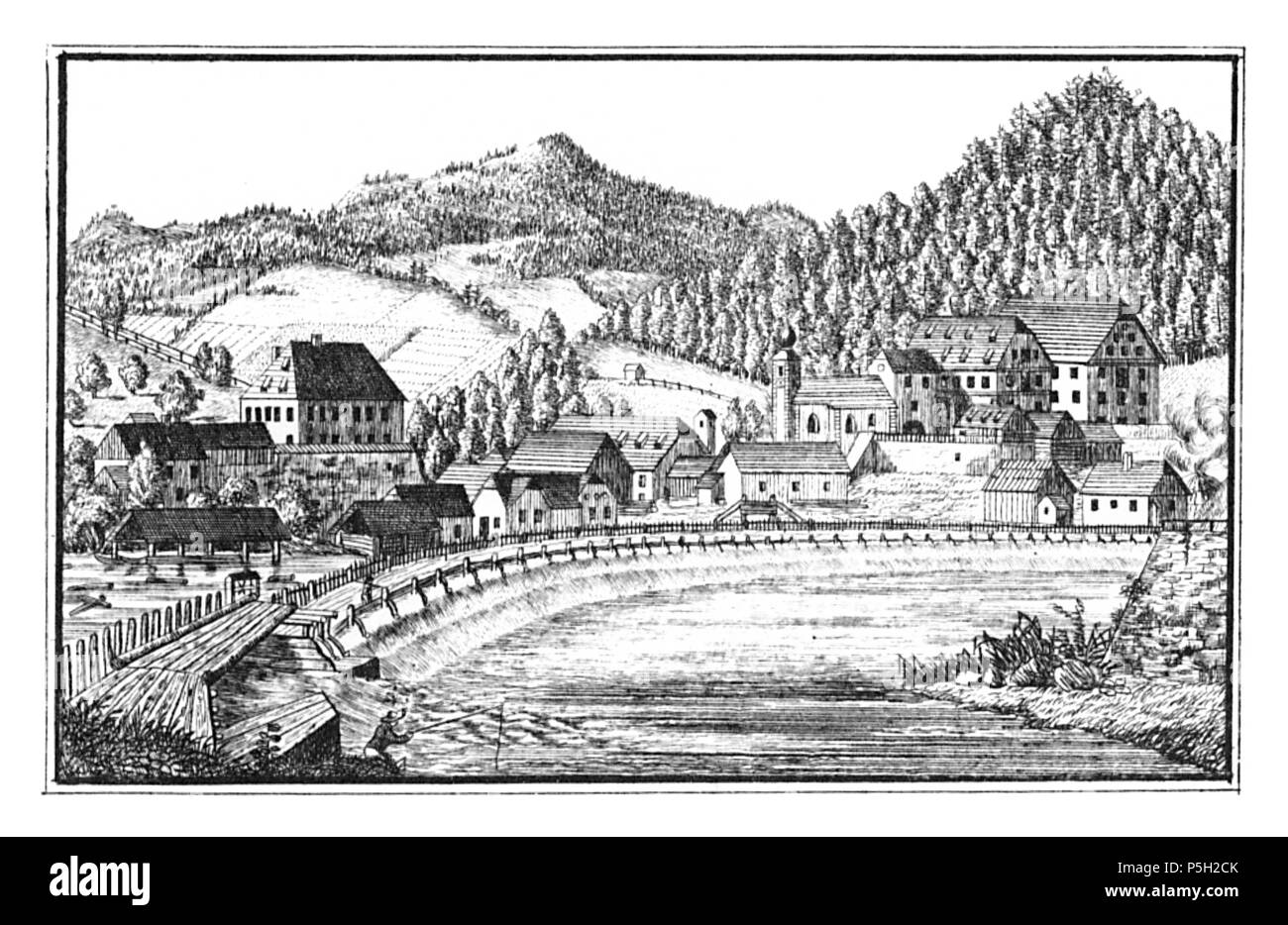 14109 Oberaudorf Großreifling - K. K. Hauptgewerkschaft Reifling Lithografirte - J.F.Kaiser Ansichten der Steiermark 1830 Banque D'Images