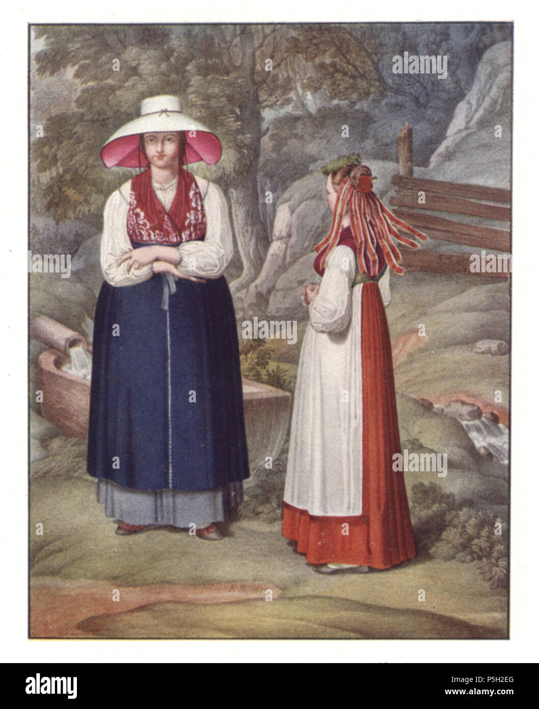 14112 Festtrachten Weibliche à Birkfeld, Karl Ruß, 1813 Banque D'Images