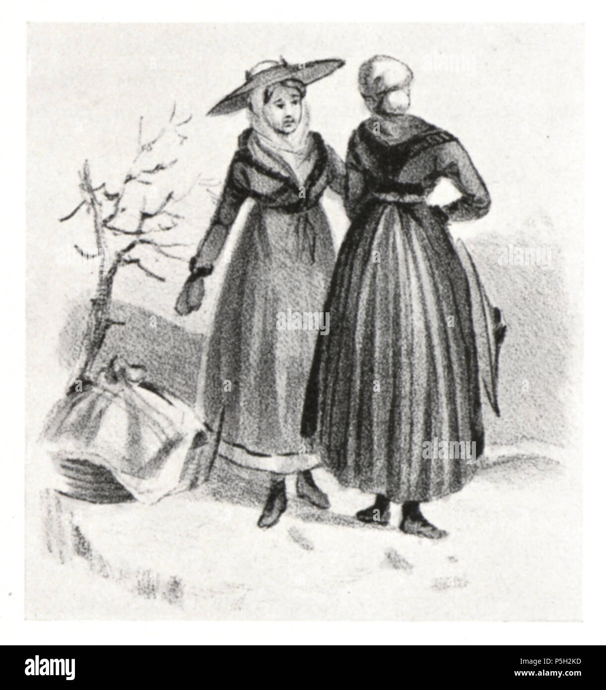 15120 Bäuerin aus der Gegen Ober-Andritz dans Winterkleidern Grätzer (Kreis), Lith. um 1860 unbek année. Künstler Banque D'Images