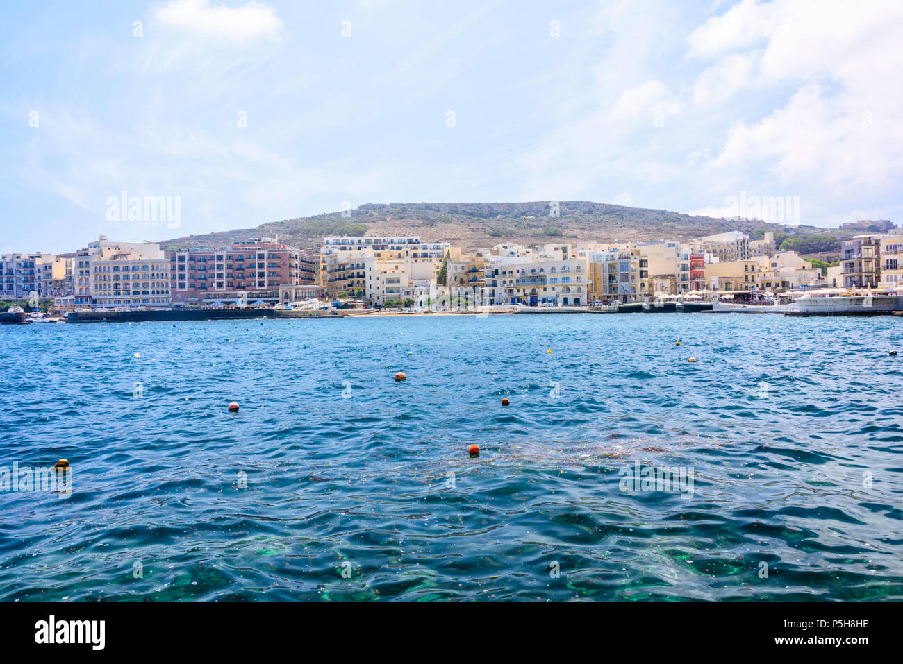 Ville de Marsalforn. Gozo, Malte très populaire auprès des plongeurs Banque D'Images