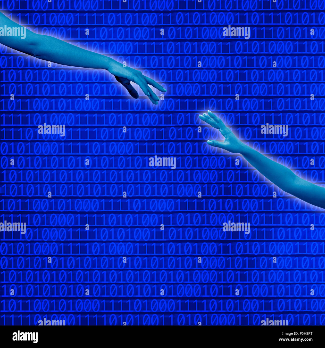 Contexte conceptuel image de mains atteignant chaque autres Banque D'Images