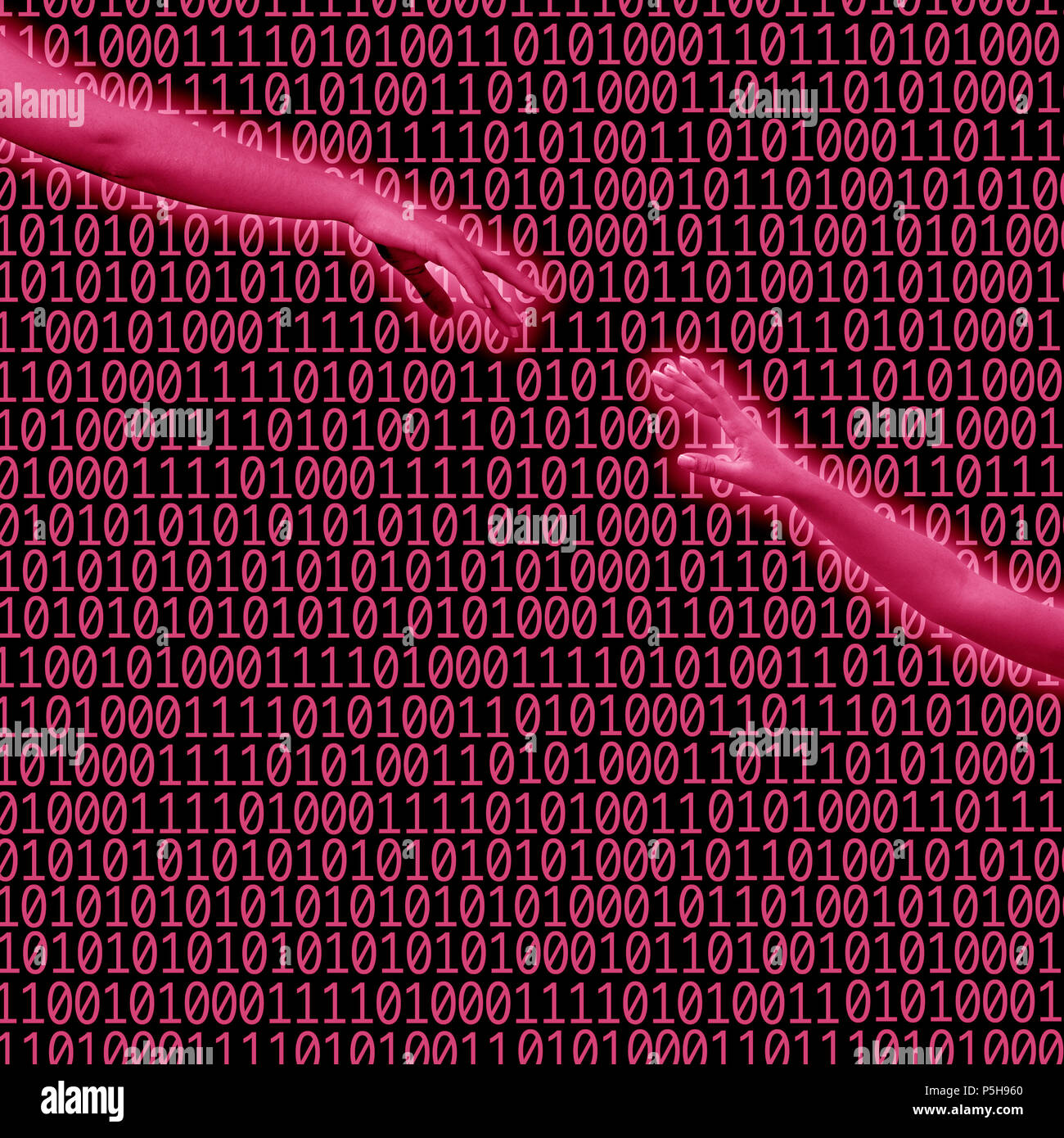 Contexte conceptuel image de mains atteignant chaque autres Banque D'Images