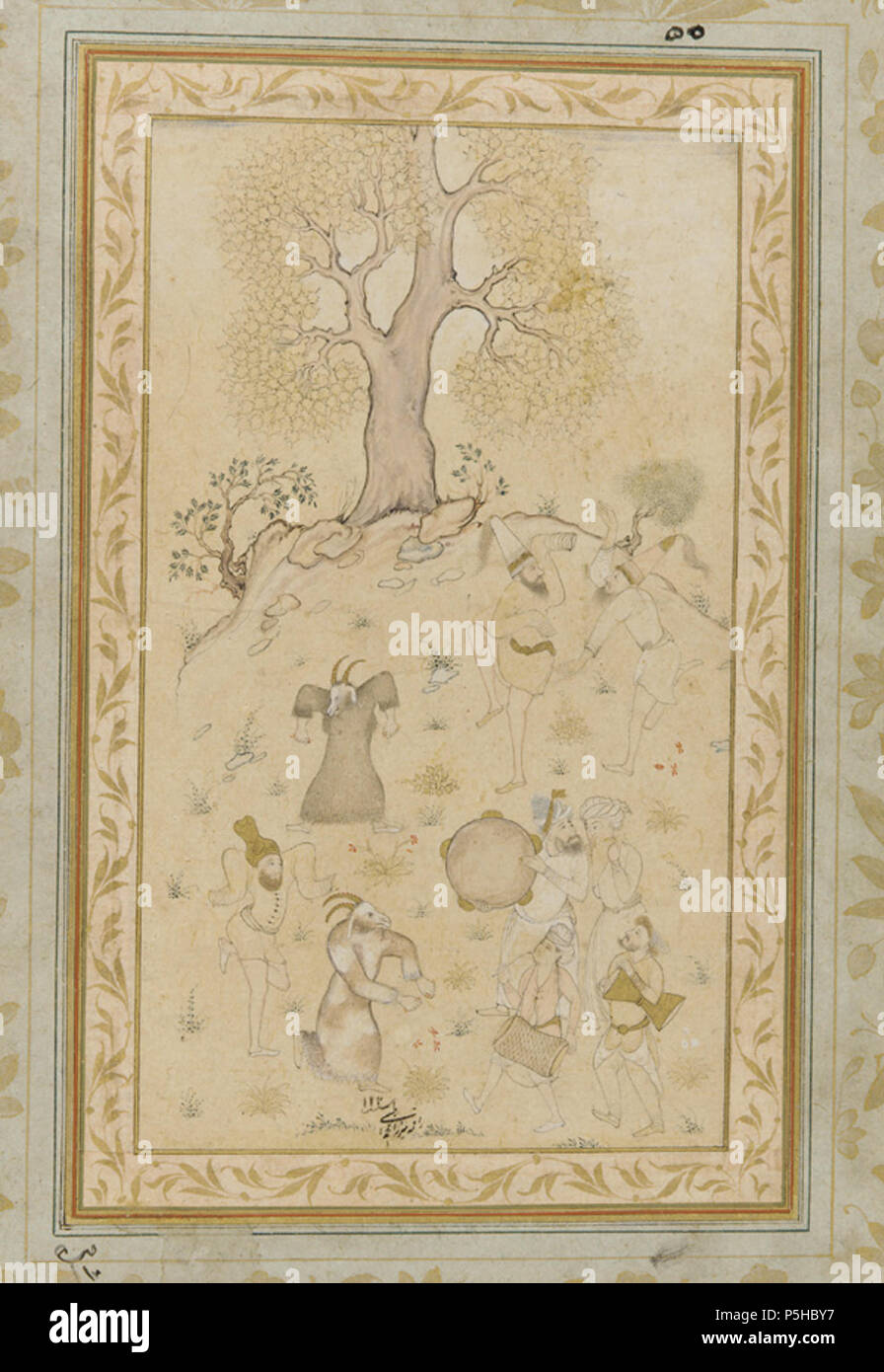 N/A. Une danse derviche dynastie safavide, couleur d'encre et d'or sur papier. H : 17,3 W : 10.0 cm Isfahan, Iran . 1613. Mirza Muhammad al-Hasani. 43 une danse derviche Banque D'Images
