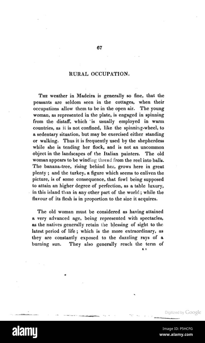 44 Une histoire de Madère, 1821, p. 67 Banque D'Images