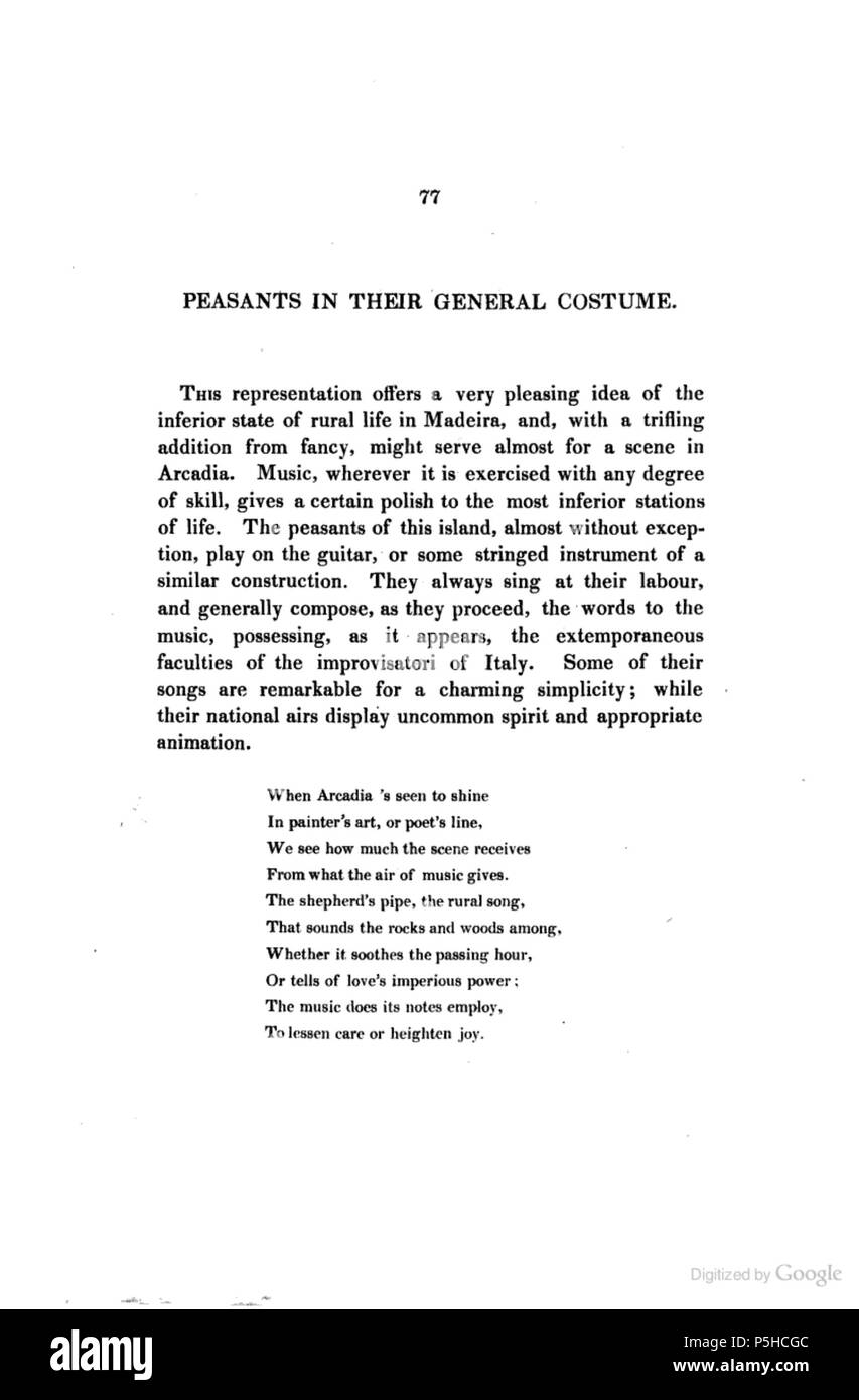 44 Une histoire de Madère, 1821, p. 77 Banque D'Images