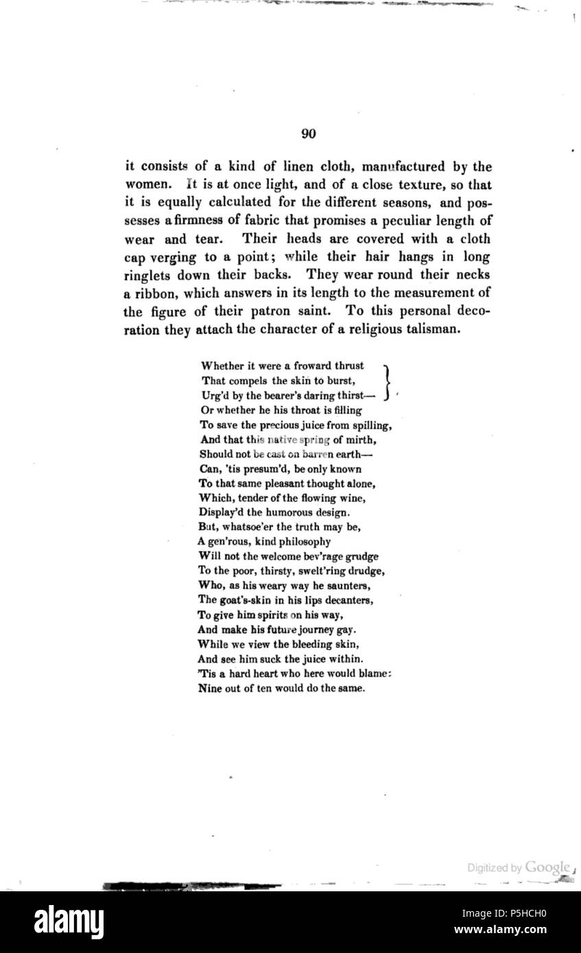 44 Une histoire de Madère, 1821, p. 90 Banque D'Images