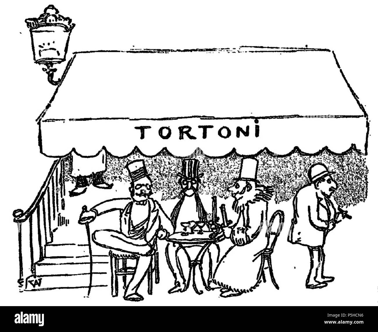 N/A. English : Soirées : Sur le perron . 1889. A. Willette 44 A la terrasse Banque D'Images
