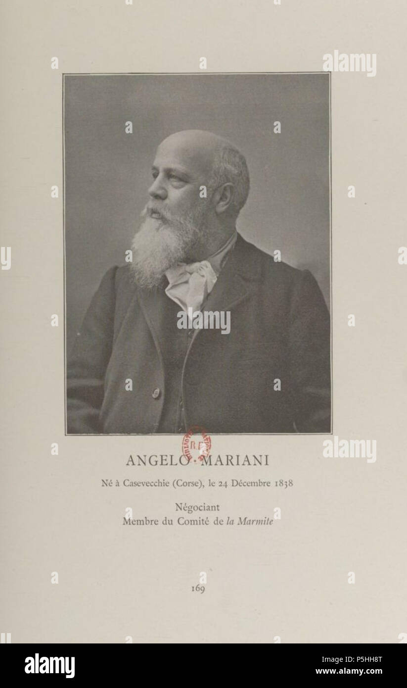 N/A. Portrait d'Angelo Mariani publié dans l'annuaire 1900 de la marmite . 1900. Gaston Braun fils d' Adolphe Braun 101 Angelo Mariani La Marmite en 1900 Banque D'Images