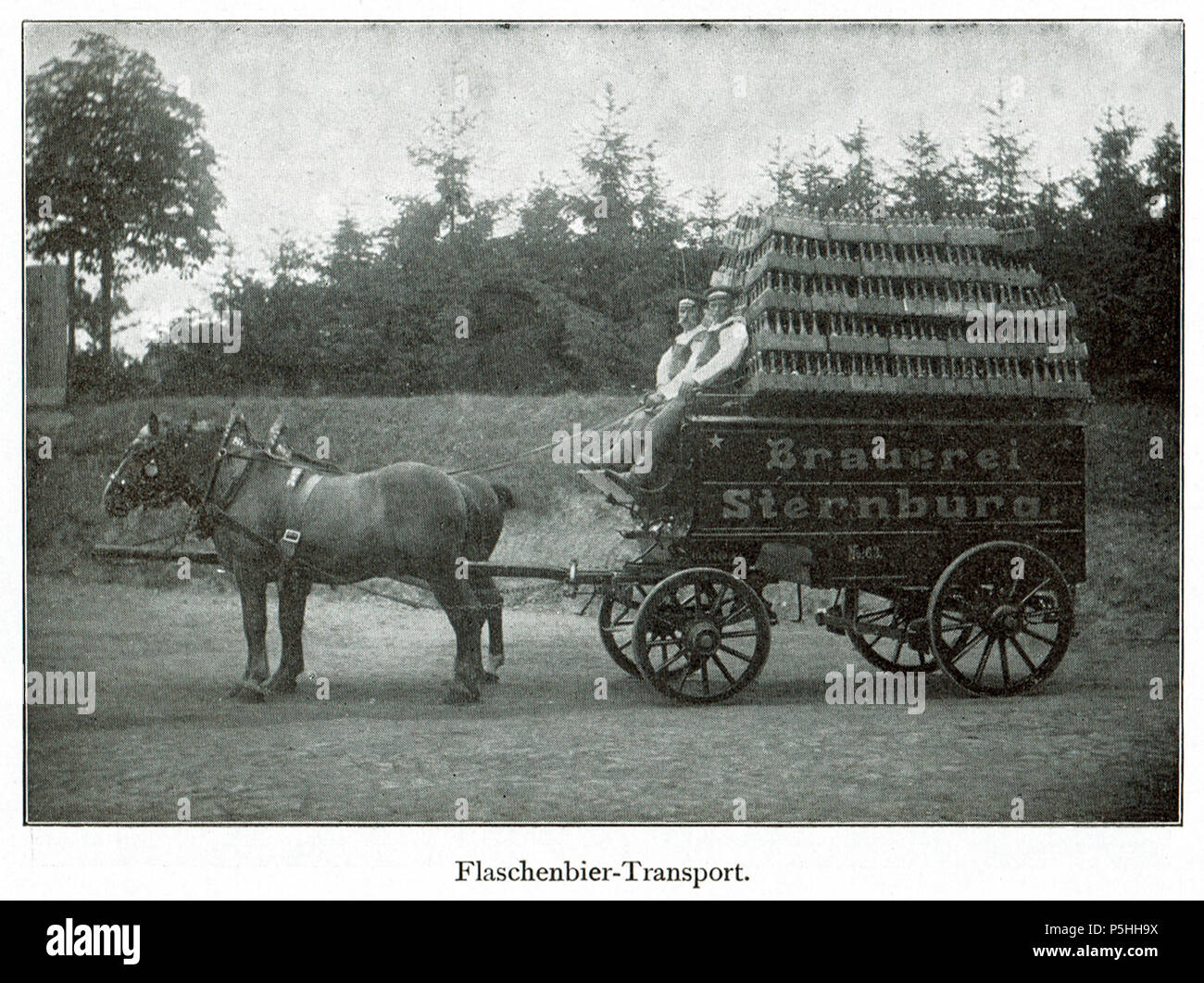 230 Brauerei Sternburg (Lützschena), Transport von Flaschenbier, um 1907 Banque D'Images