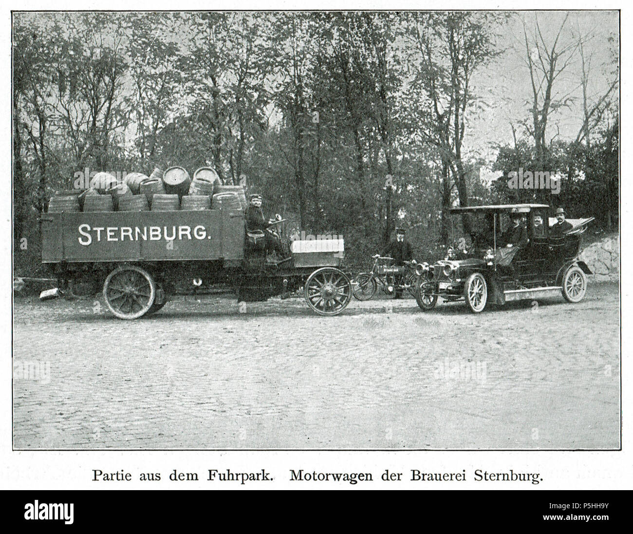 230 Brauerei Sternburg (Lützschena), Fuhrpark, um 1907 Banque D'Images