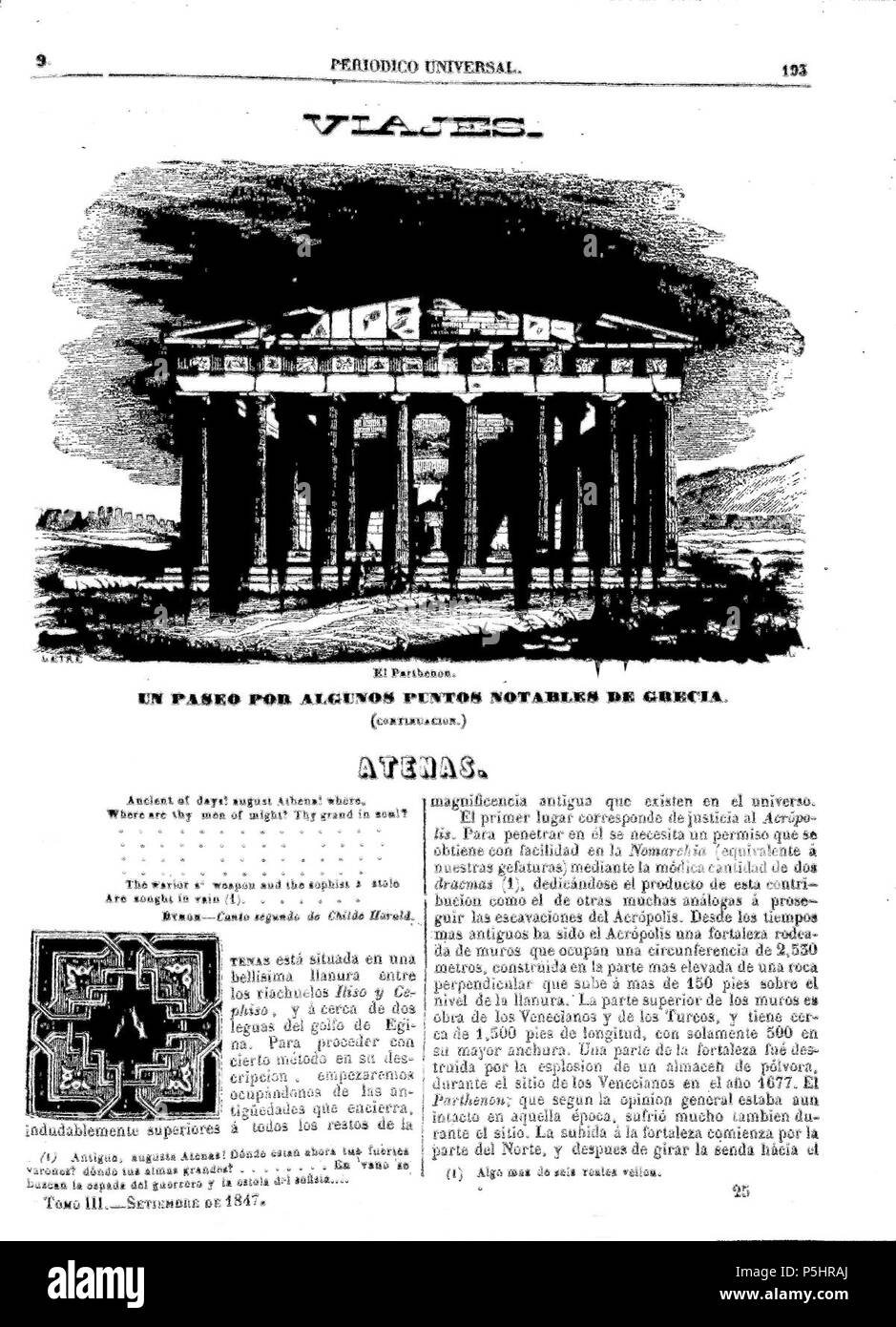 1847-09, El Siglo Pintoresco, Viajes, Letre, José Heriberto García de Quevedo. Banque D'Images