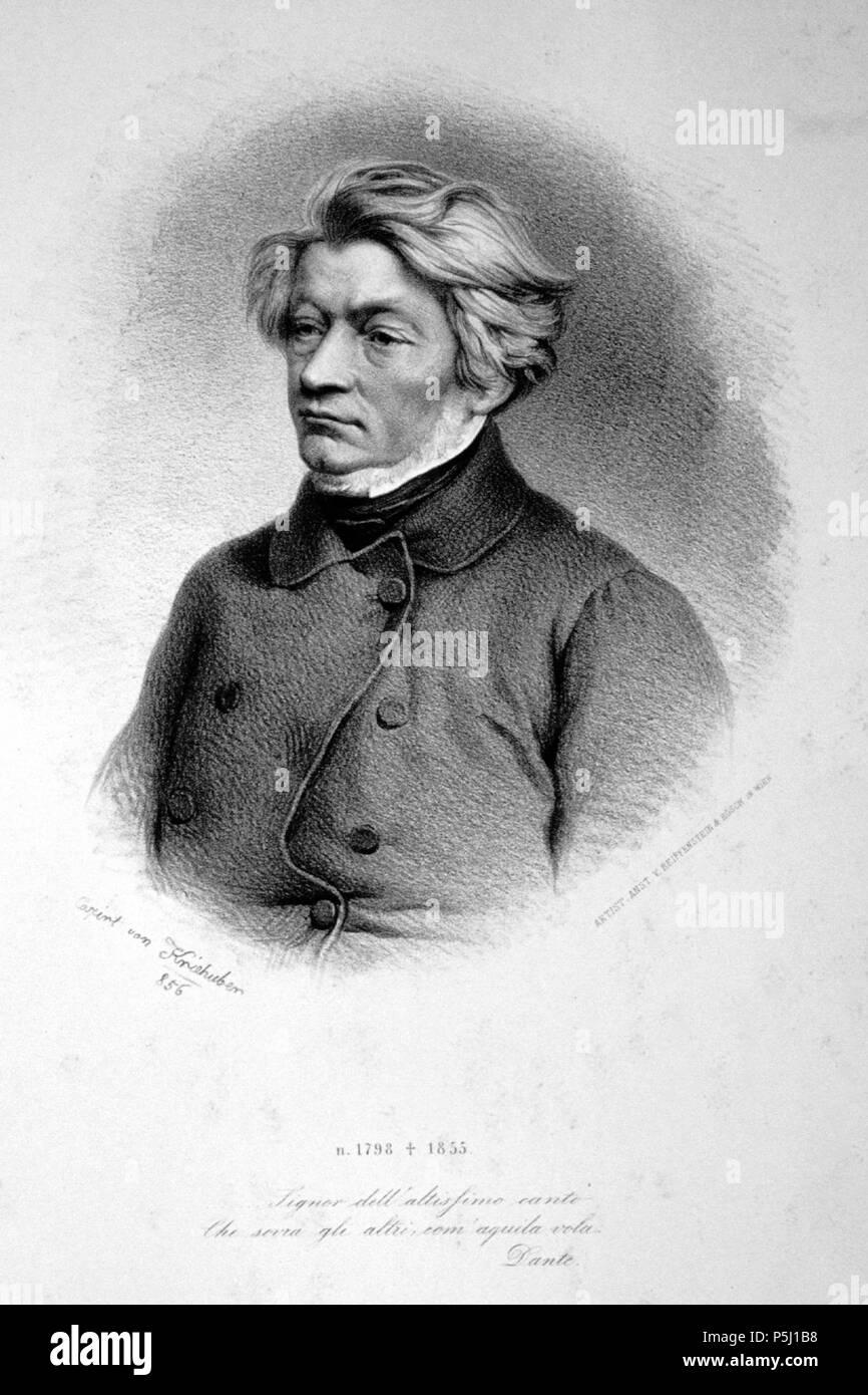 N/A. Deutsch : Adam Mickiewicz (1798-1855), polnischer Nationaldichter. Lithographie von Josef Kriehuber, 1856. Kopie eines unbekannten Vorlage. 1856. Josef Kriehuber (1800 -1876) 58 Adam Mickiewicz Litho Banque D'Images