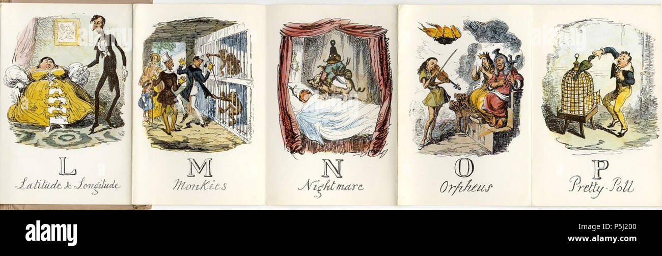 N/A. Une portion du "Comic Alphabet' 1836 par George Cruikshank (27 septembre 1792 - 1 février 1878) . 1836. George Cruikshank (1792-1878) Noms alternatifs George Cruickshank ; George Cruikshank, J ; George, je Cruickshank ; Cruickshank, George Cruikshank, caricaturiste Britannique Description Cruikshank, artiste et illustrateur Date de naissance/décès 27 Septembre 1792 1 février 1878 Lieu de naissance/décès Londres Londres Londres lieu de travail contrôle d'autorité : Q360466 VIAF:69915118 ISNI:0000 0001 2138 4208 ULAN:500115604 RCAC:n:NLA80067117 35032463 392 WorldCat Page d'un Comic Alphabet 3 Banque D'Images