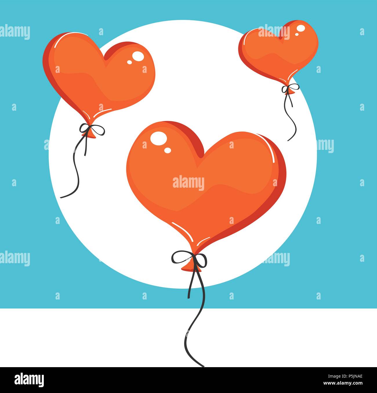 Vector illustration de ballons en forme de cœur rouge. Isolé sur fond Illustration de Vecteur