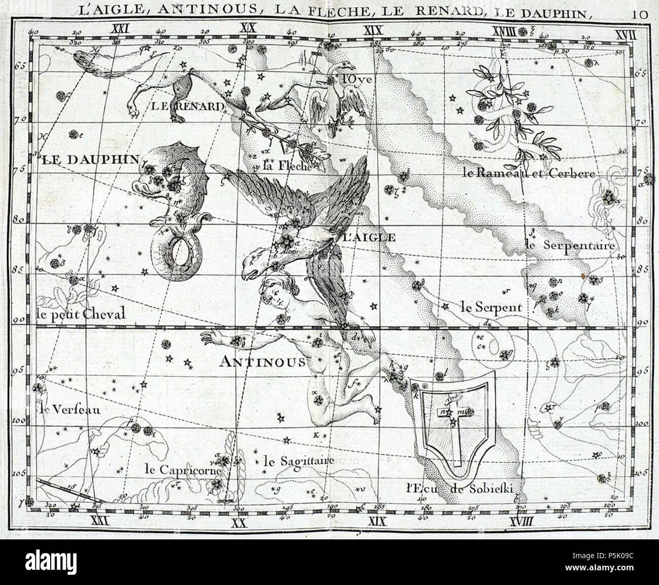 N/A. Atlas Coelestis . 1776. 144 John Flamsteed Atlas Coelestis-10 Banque D'Images