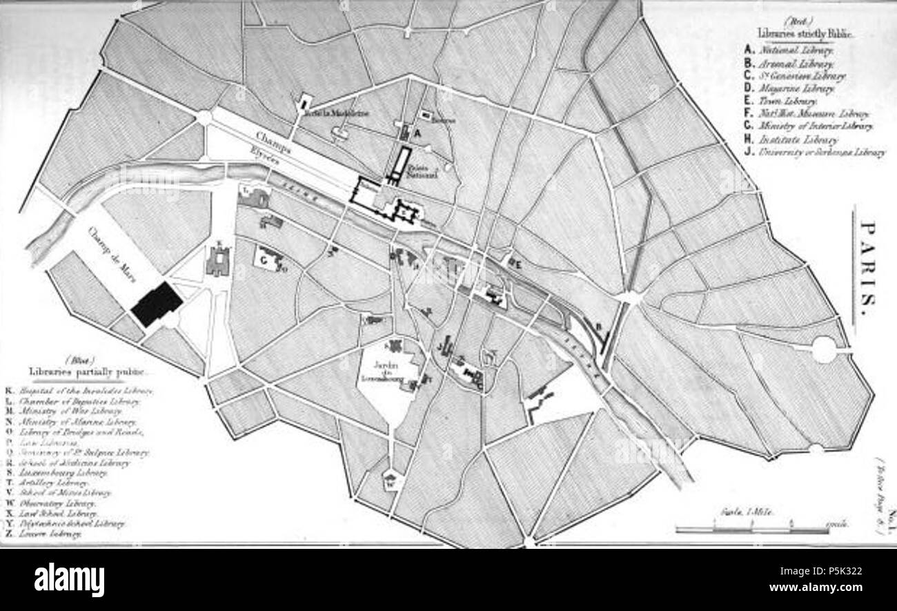 Les bibliothèques publiques de Paris 1849 site du Comité de la Chambre des communes. Banque D'Images