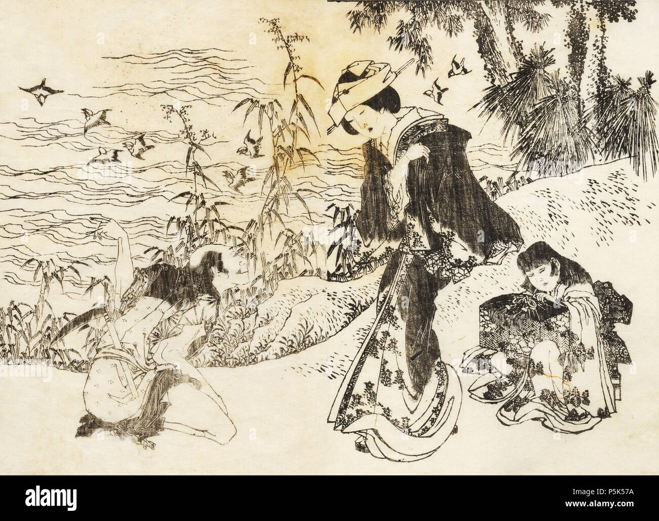 N/A. Peintre, dessinateur et graveur N/A 42 une mariée est sur son chemin avec sa femme de chambre Banque D'Images