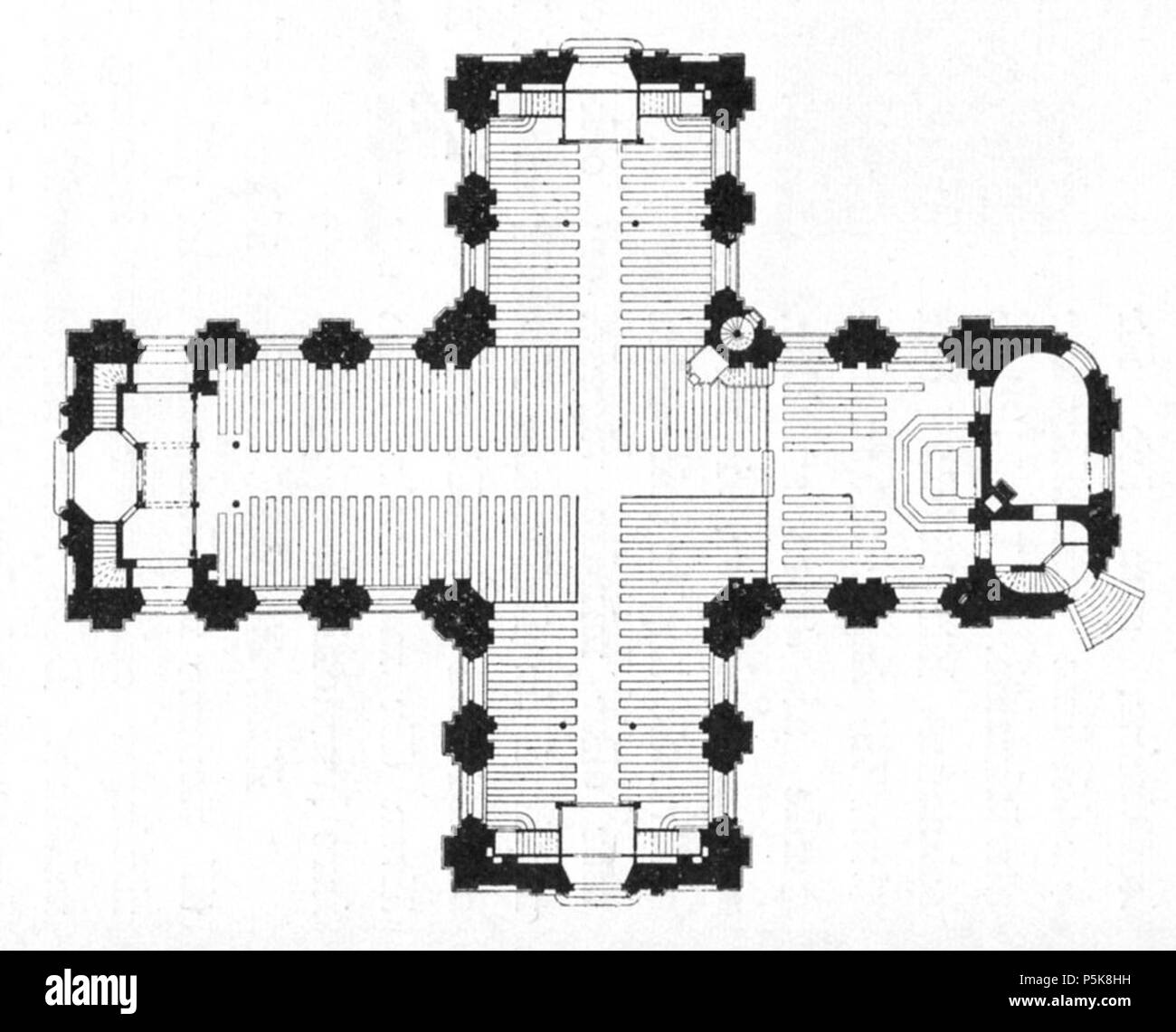 N/A. Svenska : Adolf Fredriks kyrka i Stockholm, planritning . 1770. Carl Fredrik Adelcrantz (1716-1796) 61 Adolf Fredriks kyrka planritning Banque D'Images