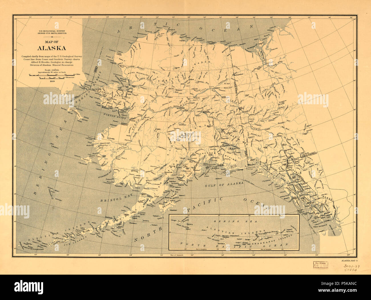 N/A.  : 1909 Deutsch : Alaska-Karte von 1909 English : Site de l'Alaska, 1909 . 1909. Inconnu 72 l'Alaska 1909 Banque D'Images