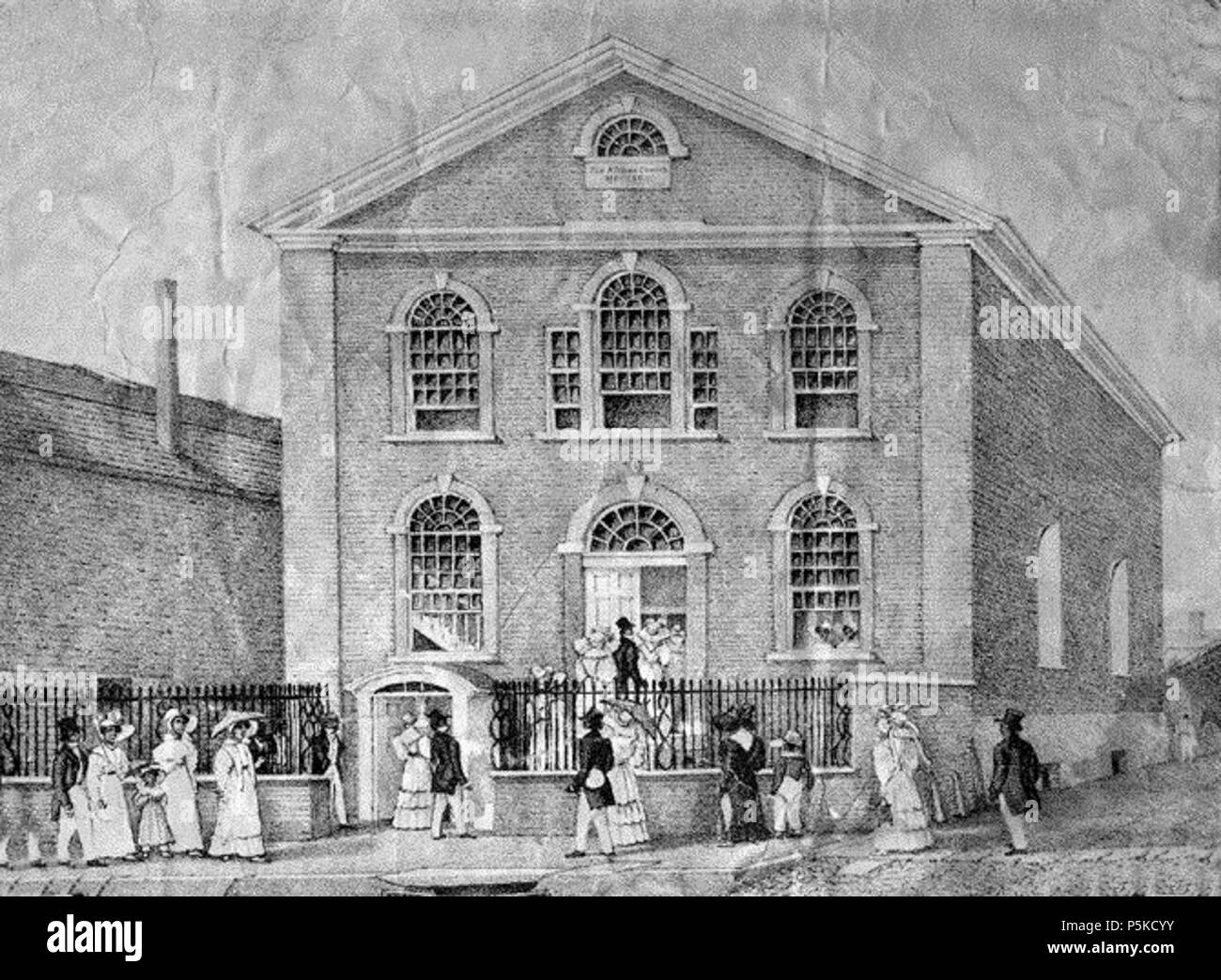 N/A. Anglais : l'Église épiscopale africaine de saint Thomas a été fondée en 1792 à Philadelphie, Pennsylvanie, comme la première église noire. Sa congrégation développé à partir de la Société africaine libre non confessionnel, un groupe formé par les Noirs qui avaient quitté St George's Methodist Church à cause de la discrimination. Date inconnue. inconnue, mais l'Afrique 65 juin 1829 Église de Saint Thomas Banque D'Images