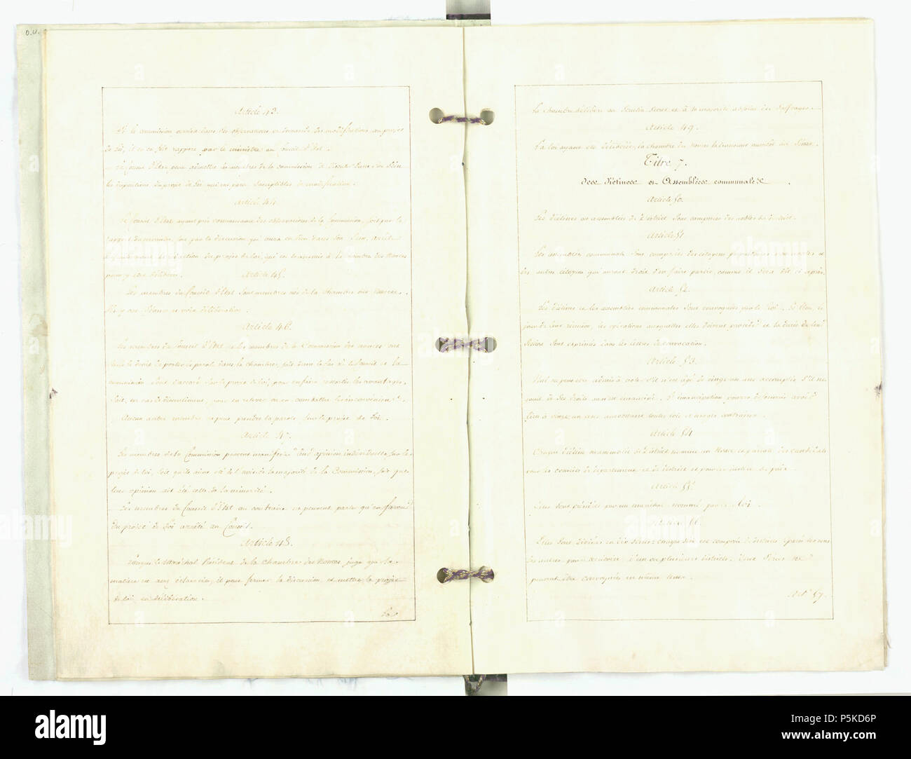 66 AGAD Duché de Varsovie Constitution 5 Banque D'Images