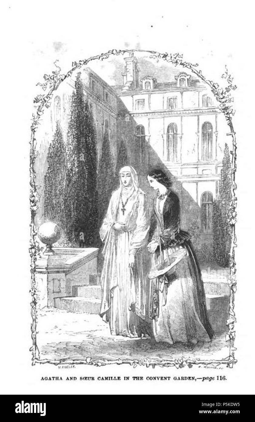 N/A. Anglais : l'illustration du livre de sables mouvants des rives (1854) par Elizabeth Whately. 1854. Graveur inconnu 68 Agatha et soeur Camille de sables mouvants Banque D'Images