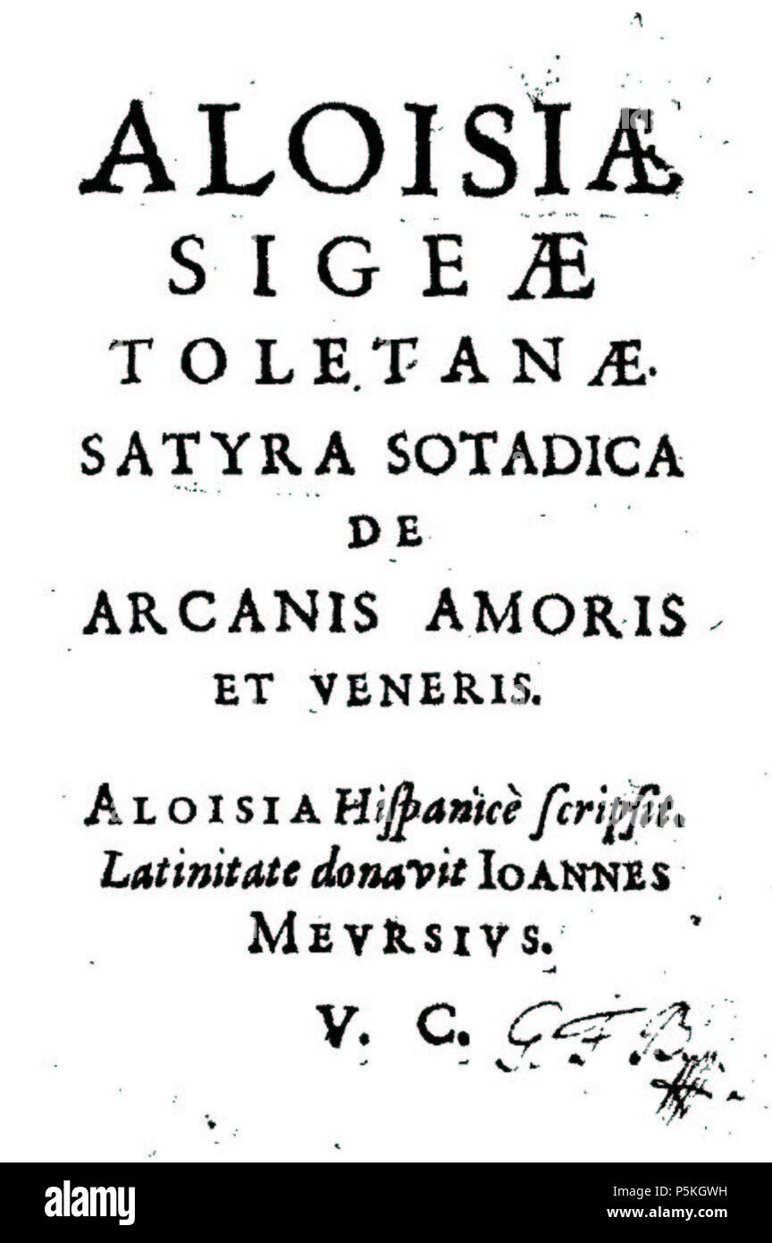 N/A. Page de titre du livre . 1660. Nicolas Chorier 87 Aloisia Banque D'Images