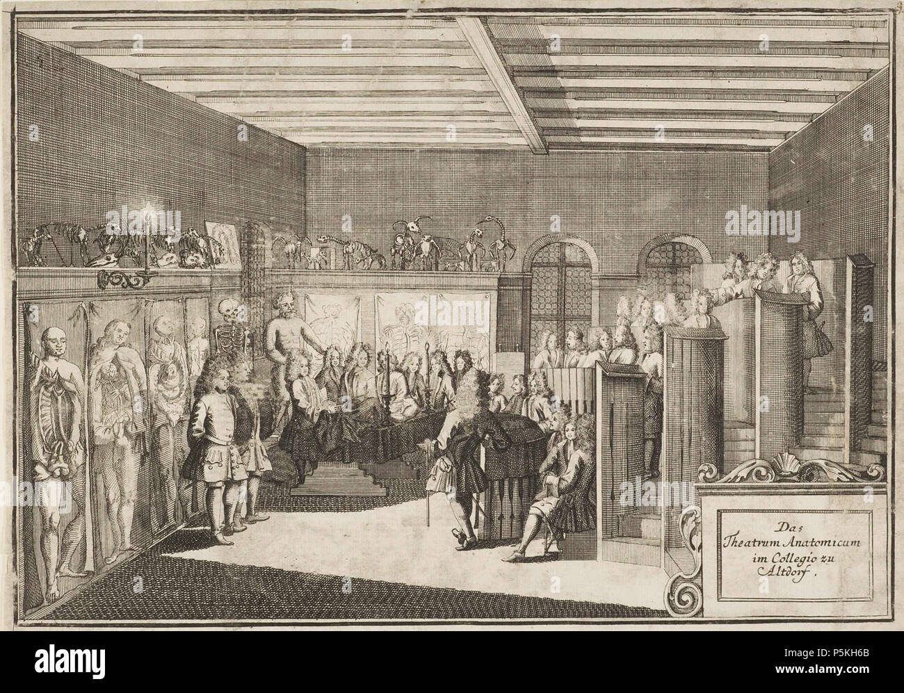 N/A. Das Theatrum Anatomicum im Collegio zu Altdorf Braunschweig, Herzog-Anton-Ulrich-Museum, Inv.-Nr. JGPuschner AB 3,1 . 1700. Johann Georg Puschner 88 Altdorf Anatomisches Theater Banque D'Images