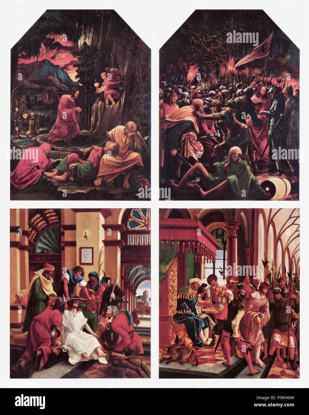 Des Augustiner-Chorherrenstifts Sebastiansaltar Deutsch : St Florian bei Linz, éditeur de Innenflügel zur Passion Christi, Szenen von oben Liens : Christus am Ölberg, Gefangennahme Dornenkrönung Handwaschung, Christi, des Pilatus vers 1509-1516. N/A 88 Albrecht, 028 Banque D'Images