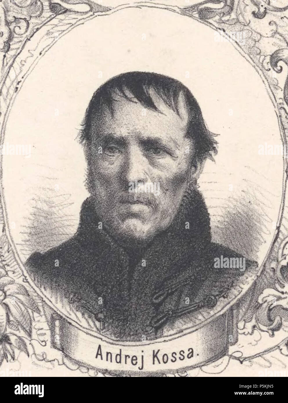 N/A. Anglais : Portrait d'Andrej Kossa (1800-1887), maire (ou) Vogt de Martin en Slovaquie. Portrait d'une galerie de célébrités slovaque. 1863. Josef Maria Rupert Pecechtl (1821-1897) 100 1863 Precechtel Andrej Kossa Banque D'Images