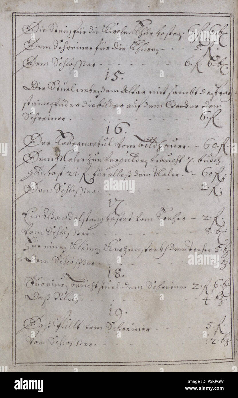 N/A. Architectura Capucinorum, Handschrift, 17. Jh., Württembergische Landesbibliothek, Cod. Don. 879, fol. 45v, Verzeichnus (Fortsetzung) . 17e siècle. 120 Inconnu Architectura Capucinorum 45v Banque D'Images