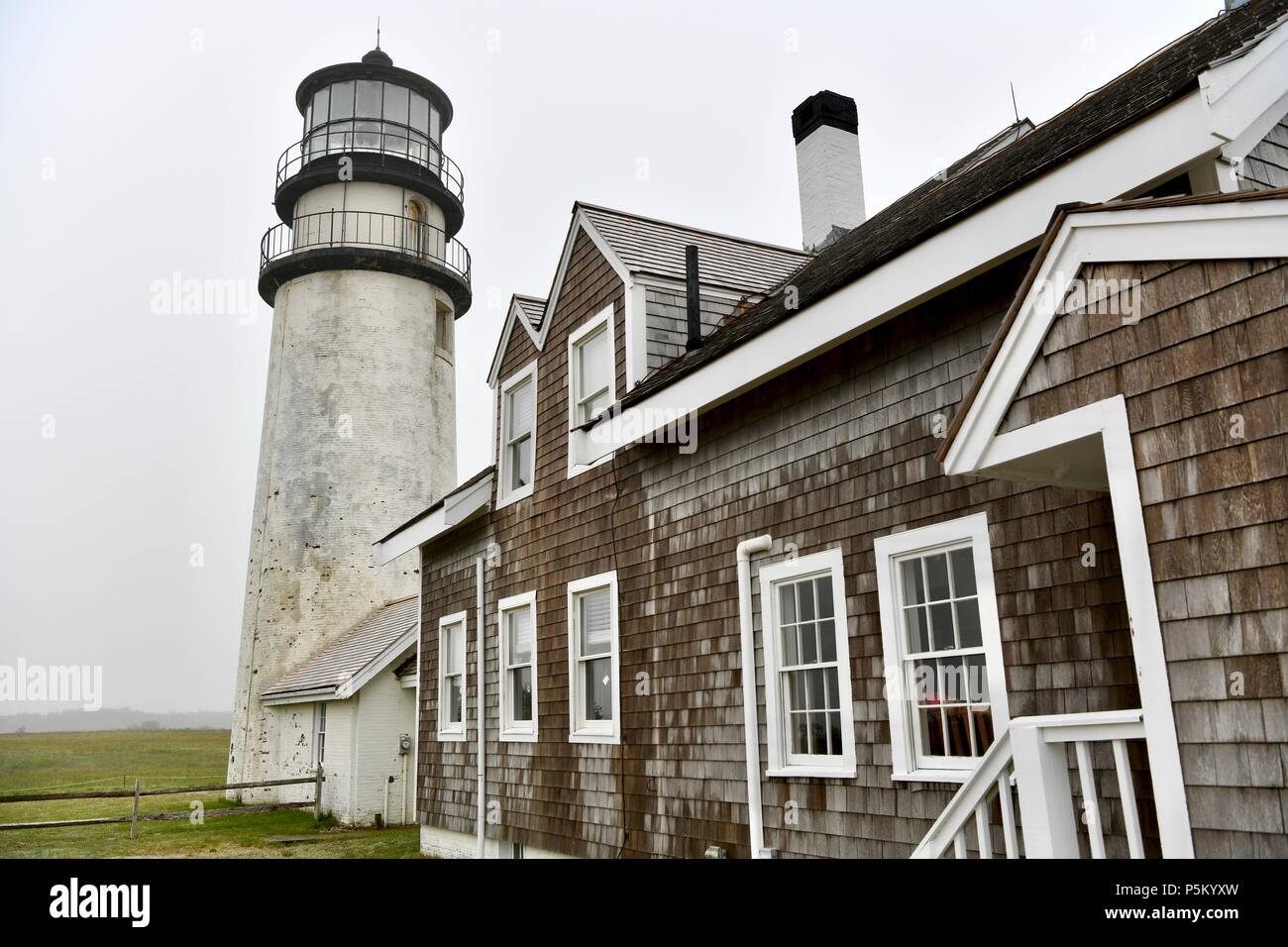 Highland Light, également connu comme le phare de Cape Cod dans le Massachusetts, Truro Nord Banque D'Images