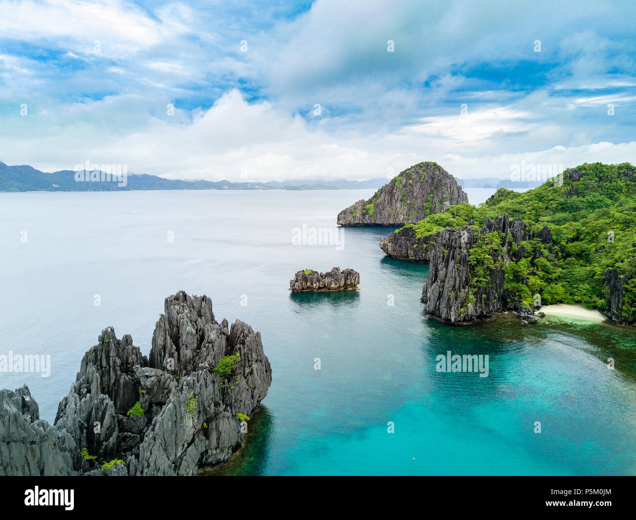 Vue sur l'île de Palawan Philippines vue Elnido drone Banque D'Images