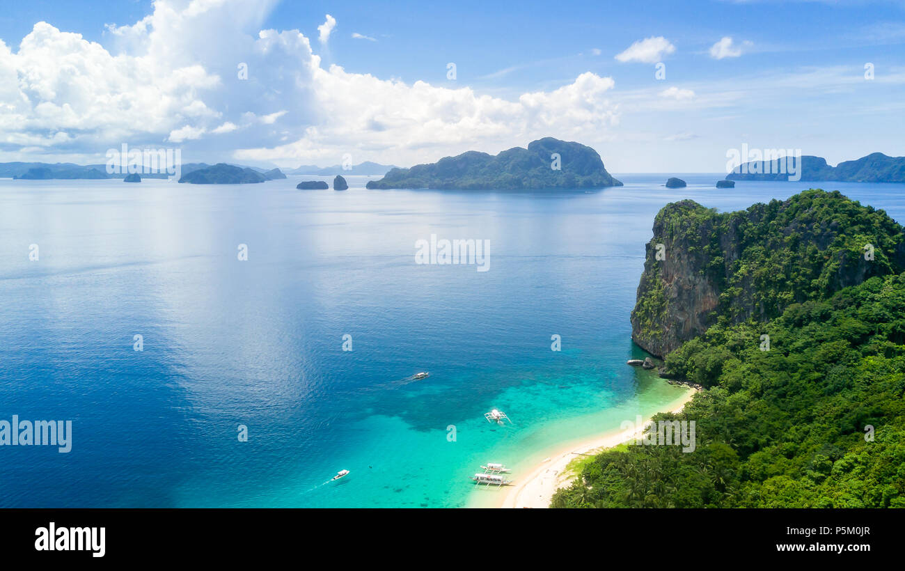 Vue sur l'île de Palawan Philippines vue Elnido drone Banque D'Images