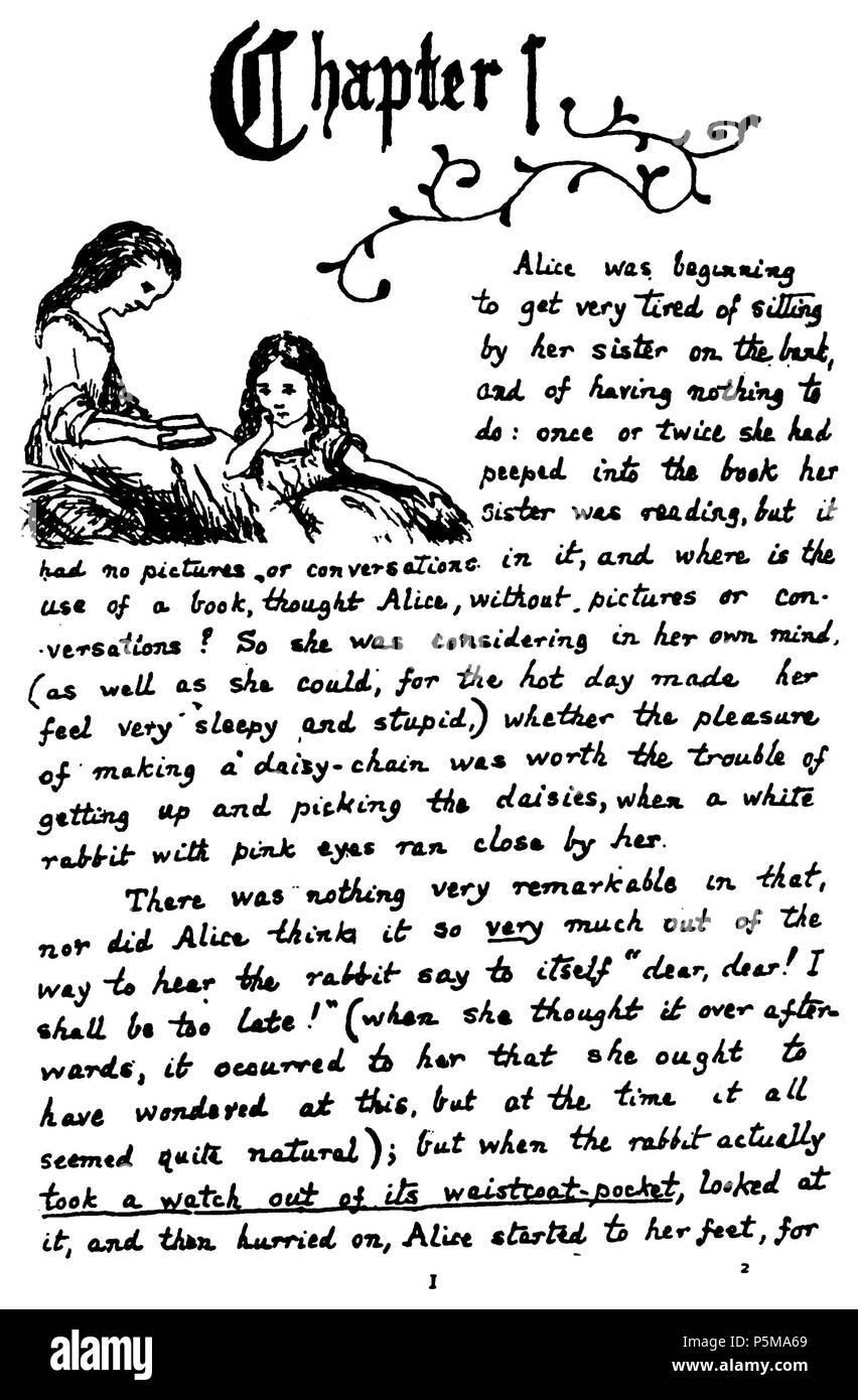 85 Alice's Adventures under ground, p 1 Banque D'Images