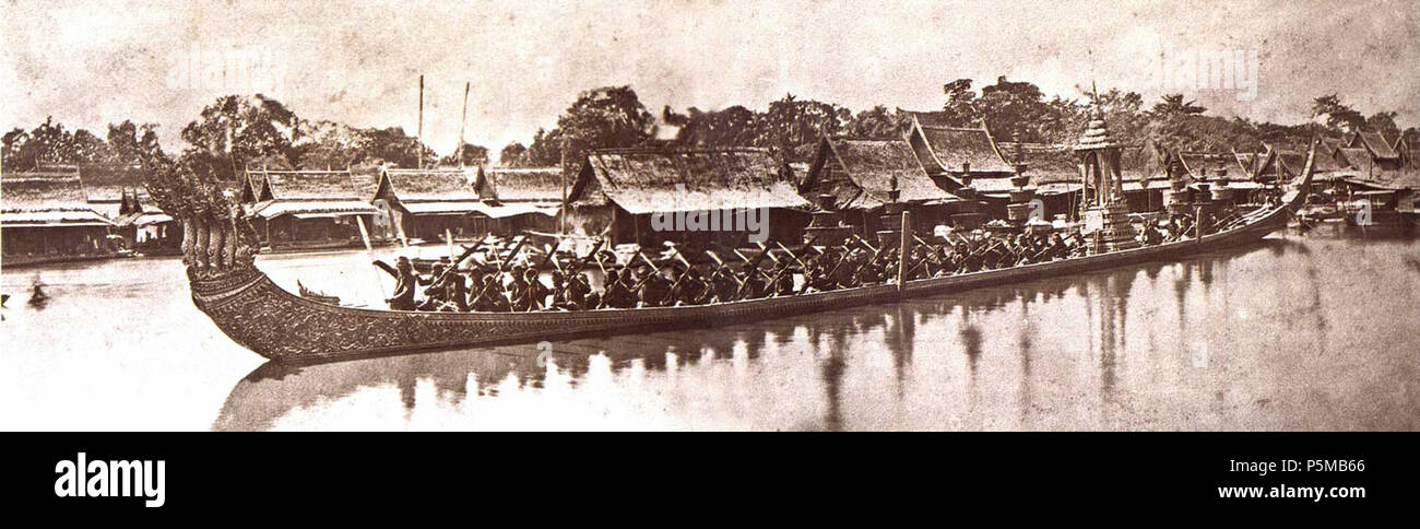 N/A. Anglais : UNE BARGE Royale (1865), Bosch Telecom Guide à l'intérieur de Bangkok (1995), acheté et offert par Rong Dong, numériquement maîtrisée par l'utilisateur:kosigrim : (1865) . 1865. Inconnu 97 Ananta Nakkharat - Barge 1865 Banque D'Images