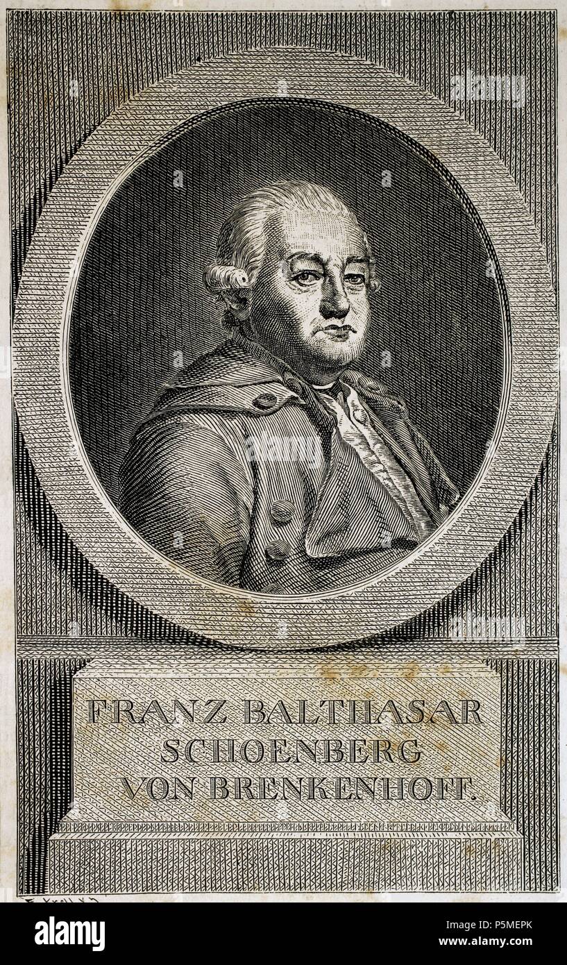 Franz von Brenkenhoff Balthasar Schonberg (1723-1780). L'économiste allemand et homme d'État. La gravure à l'histoire universelle, 1885. Banque D'Images