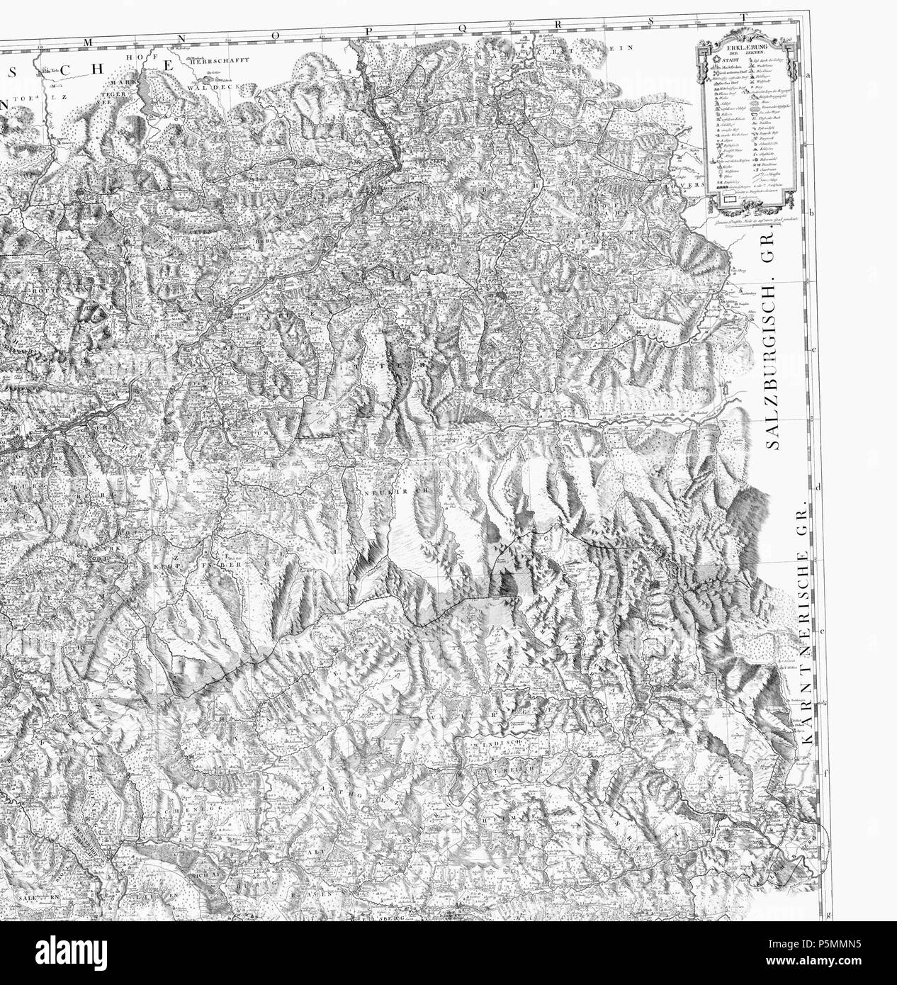 N/A. Deutsch : Atlas Tyrolensis, Peter Anich Hueber, Blasius, 1774, Maßstab 1:103,800, partie 2/4. Attention Le fichier d'origine a un grand nombre de pixels et une fois ouvert à pleine résolution, peuvent soit ne pas charger correctement ou provoquer le blocage de votre navigateur. Ces problèmes peuvent être évités par l'utilisation de l'ZoomViewer. Grande Interactive-image-viewer (non-Flash) . 1774. Peter Anich Hueber Blasius, Atlas 148 Tyrolensis-2 Banque D'Images