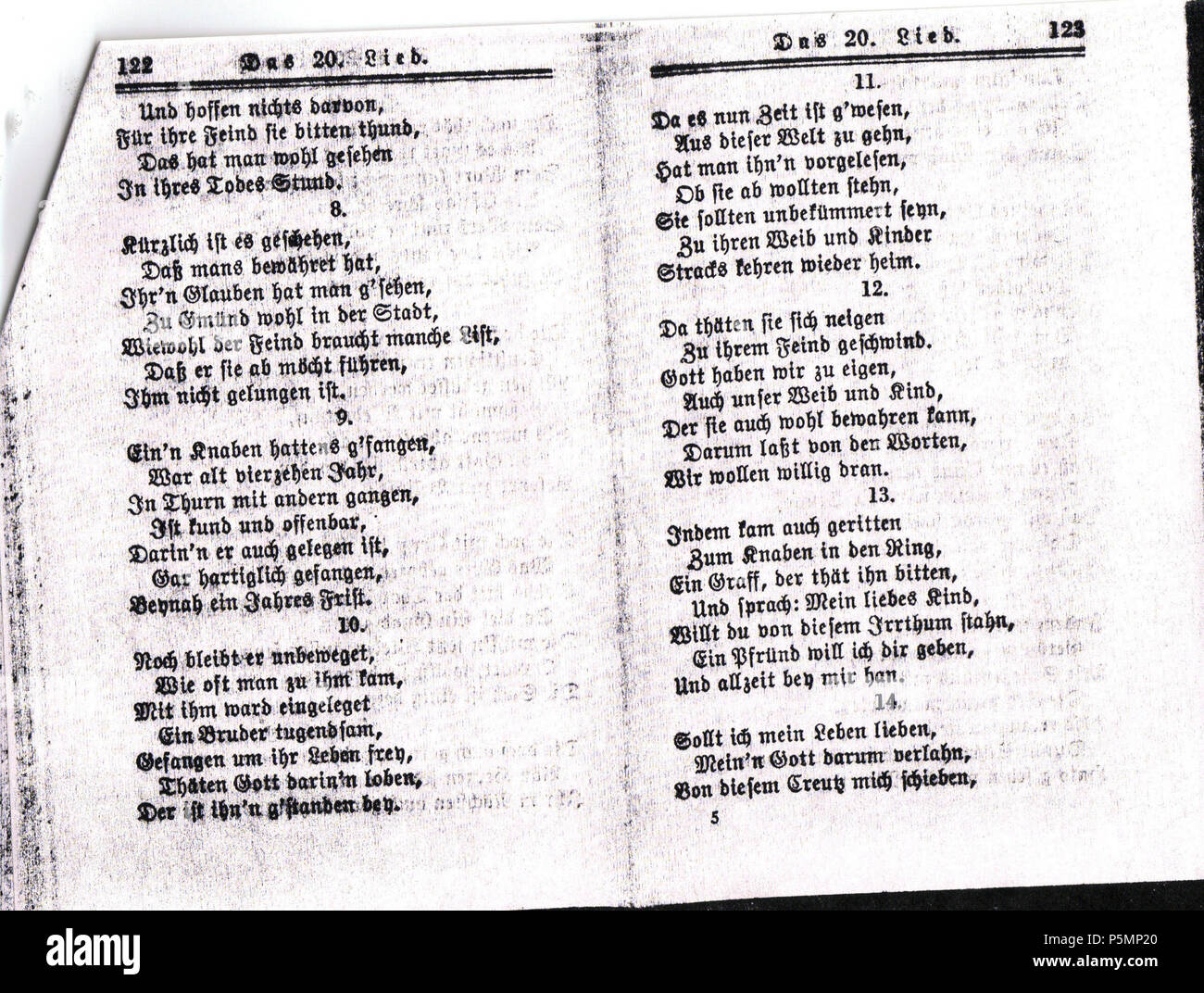 N/A. Das ist Ausbund : Etliche schöne Lieder Christliche [...], 13. Auflage. Verlag von den Gemeinden Amischen dans le comté de Lancaster, Pennsylvanie, 1977, pp. 120-124. 20 . 1529 compositeur 152 anabaptistes Ausbund. 19772 Banque D'Images